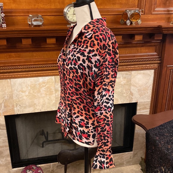 Pink Leopard Silk Shirt - Picture 4 of 12